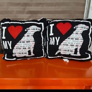 Never used I love my dog accent pillows
